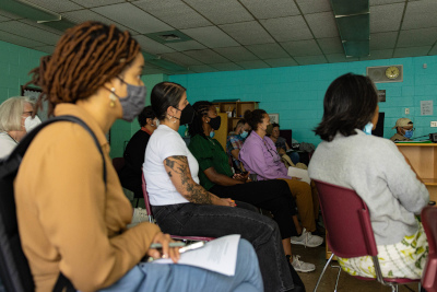Participants attending the pilot Tree Ambassador training in North Lawndale 
