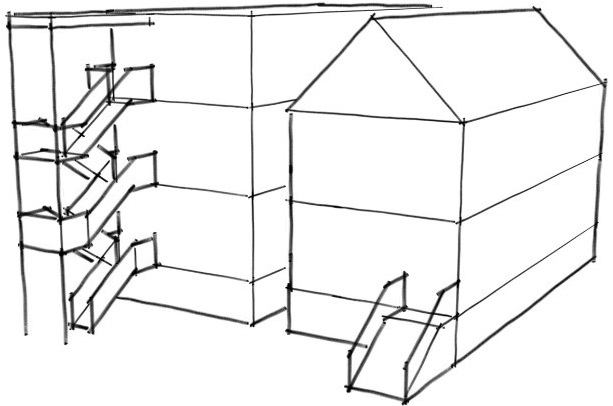 Examples of exterior stairways