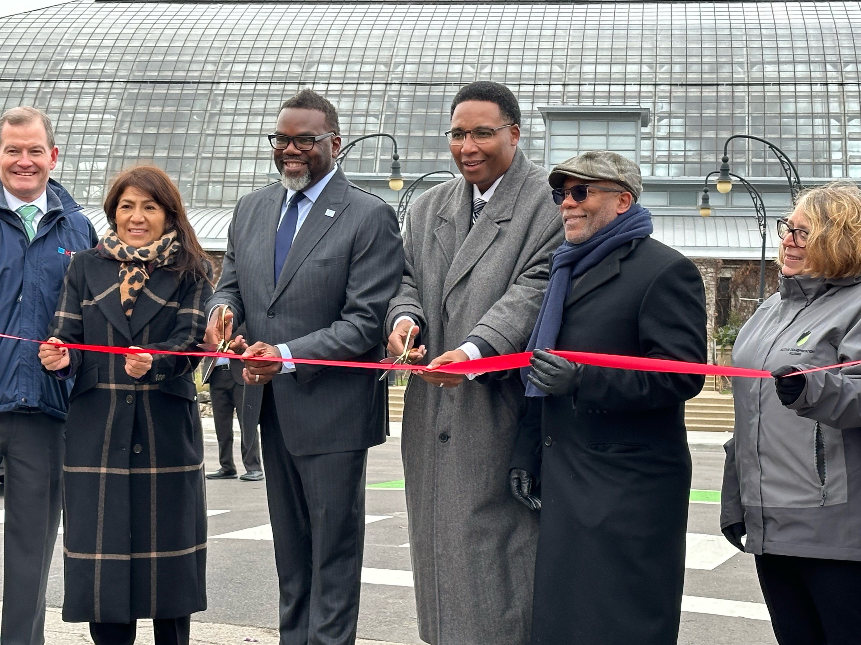 City of Chicago :: Mayor Johnson and CDOT Cut Ribbon on Central Park Avenue  Pedestrian and Bike Safety Improvement Project