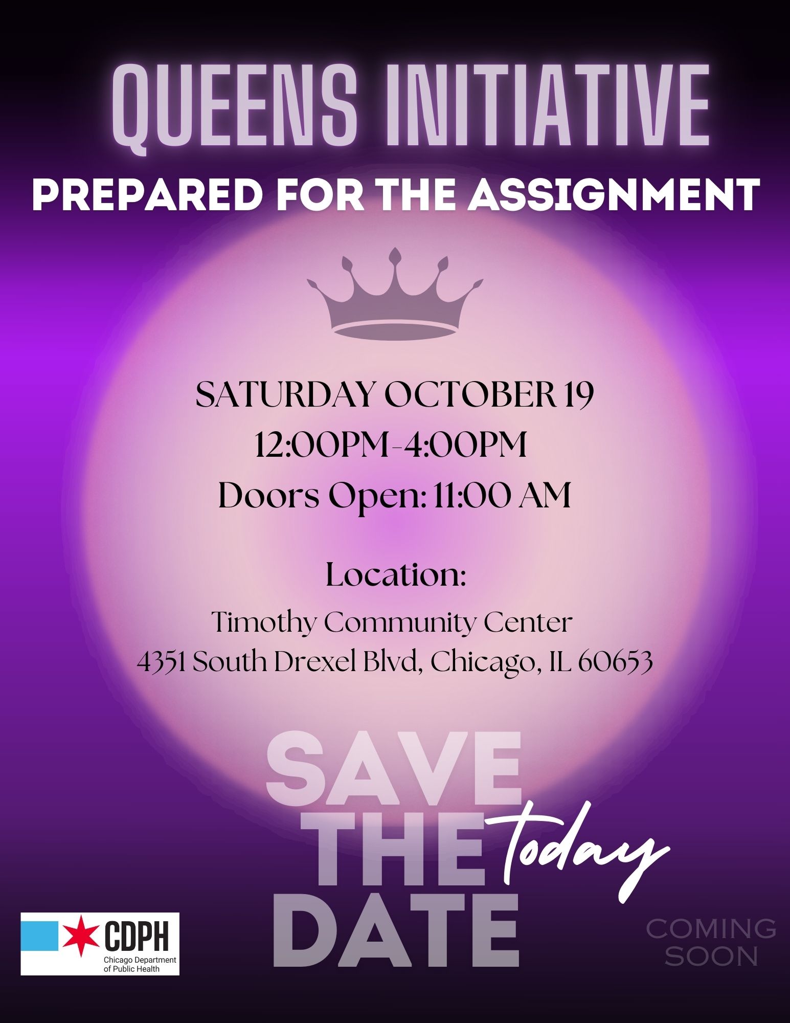 Queens Initiative - Save The Date