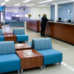 Clinical Services menu image - medical clinic reception interior