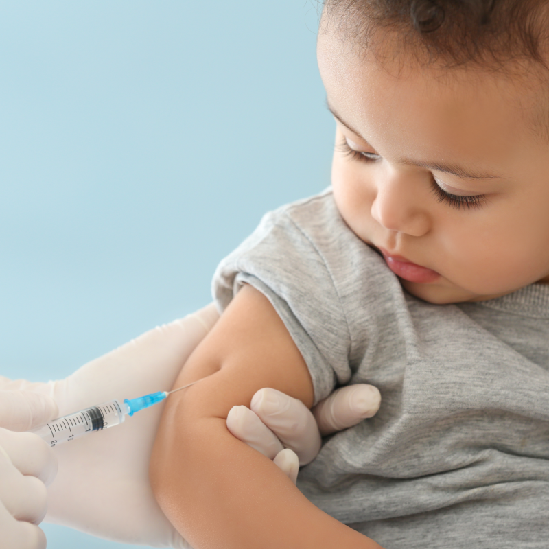 baby receiving immunization