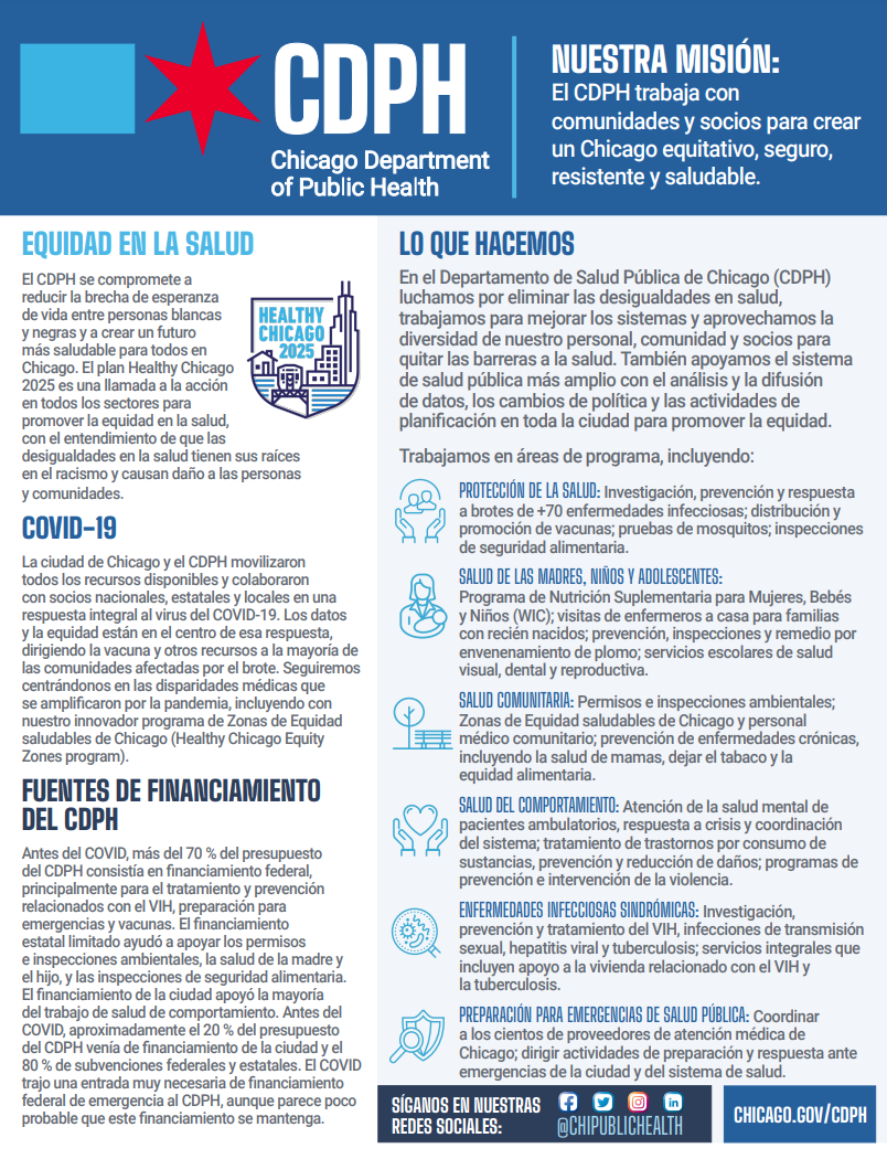 CDPH Department Overview - Spanish - cover