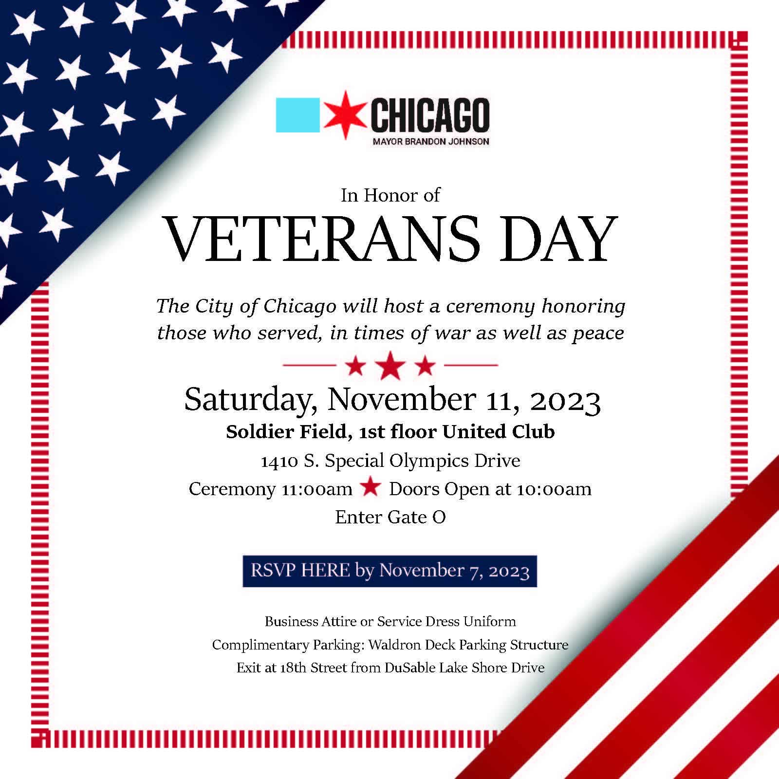 Chicago Veterans Day Ceremony Kicks Off Thursday At Soldier Field