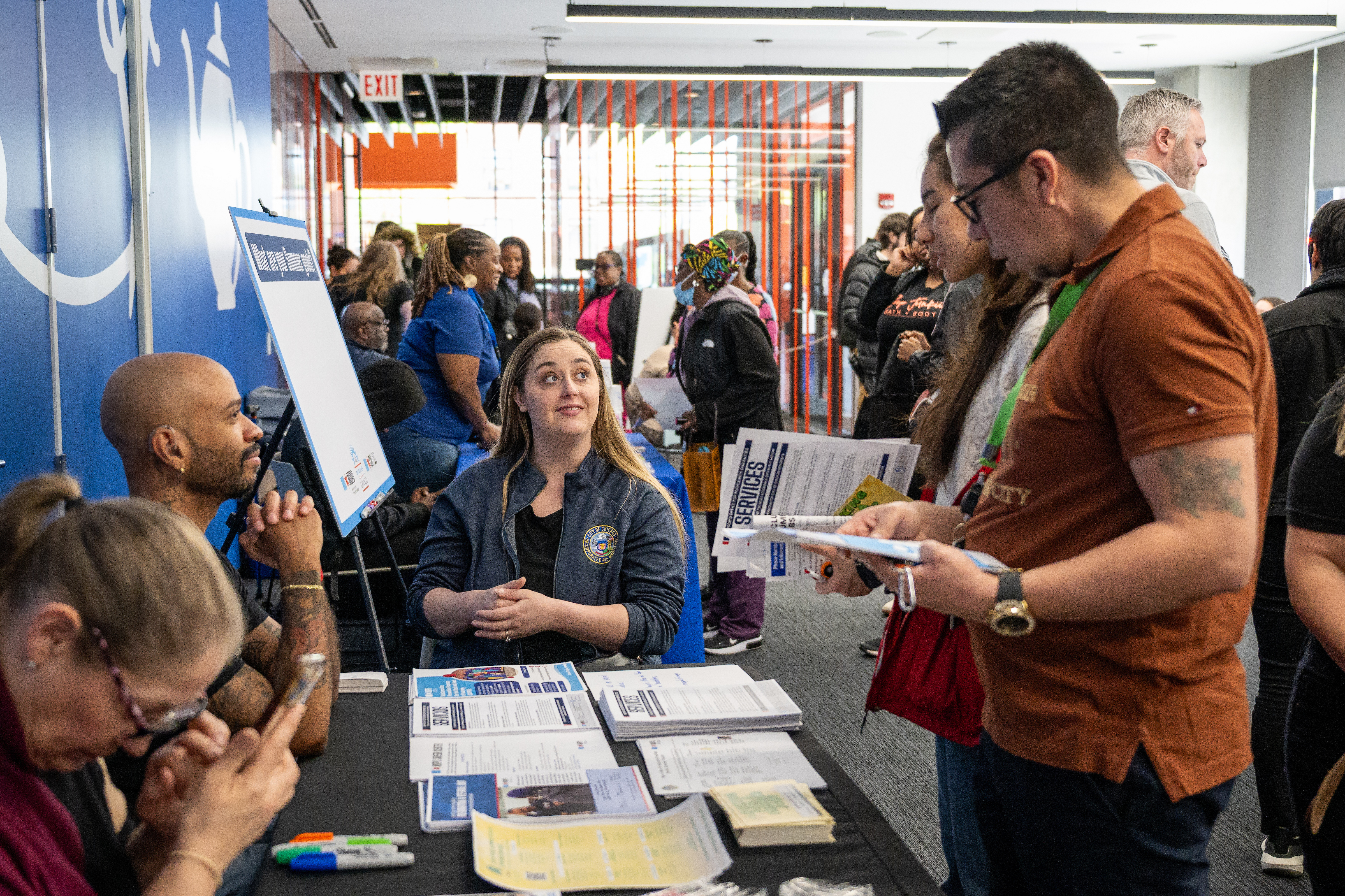 MOPD staff assist young adults at the Inclusive Summer Jobs Expo in 2025, a partnership with One Summer Chicago.