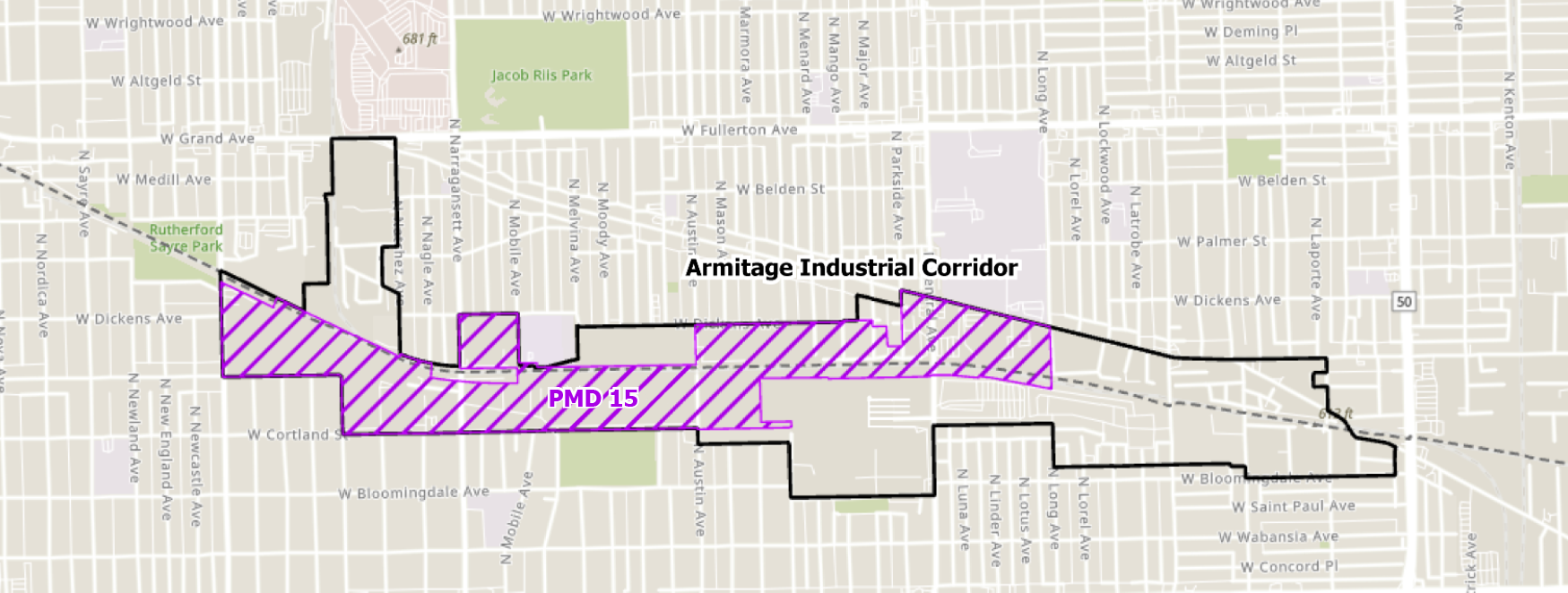 Armitage Industrial Corridor Map