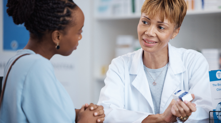 ESO banner image - woman speaking with medical professional